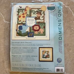 Dimensions Savannah Birth Record Tapestry Kit - Multicolor